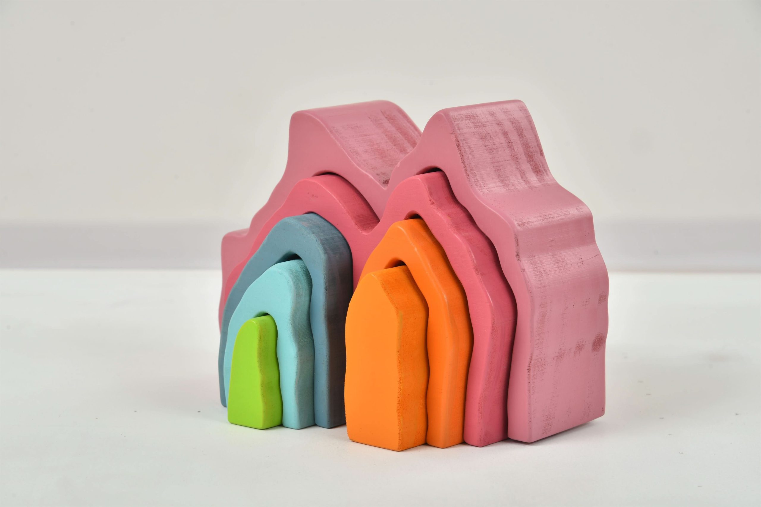 Wooden Mountain Rainbow Stacker Spielzeug Puzzle Blöcke