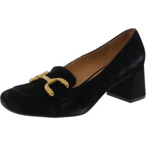 Veepe verzierte Wildleder Loafer Absatzschuhe