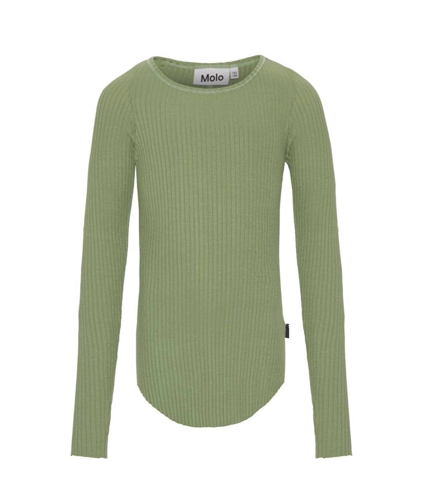 Mädchen Rochelle Langarm Top in Moss Grün