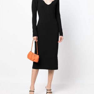 Imka Kaschmir Midikleid in schwarz