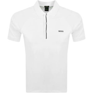 Hugo Boss Herren paddy 2 kurze Ärmel Streifen Placket Polo, weiß