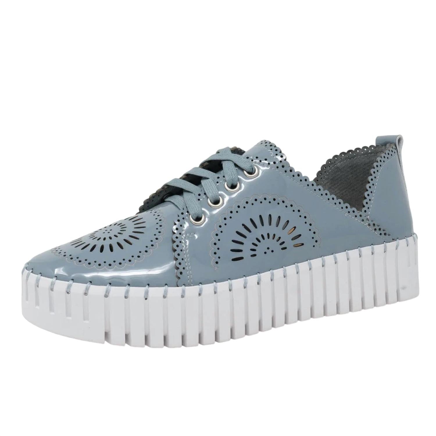 Damen Bafia Denim Lacklederschuh