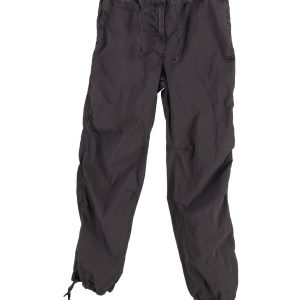 Ganni Poplin Cargo Hose aus schwarzer Baumwolle