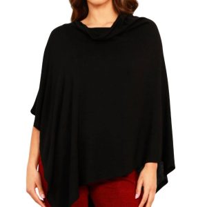 massiver asymmetrischer Poncho in schwarz