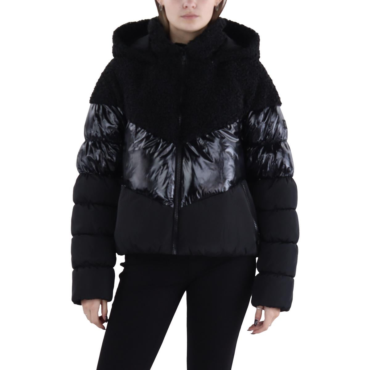 Kunstpelz geschnitten Puffer Jacke