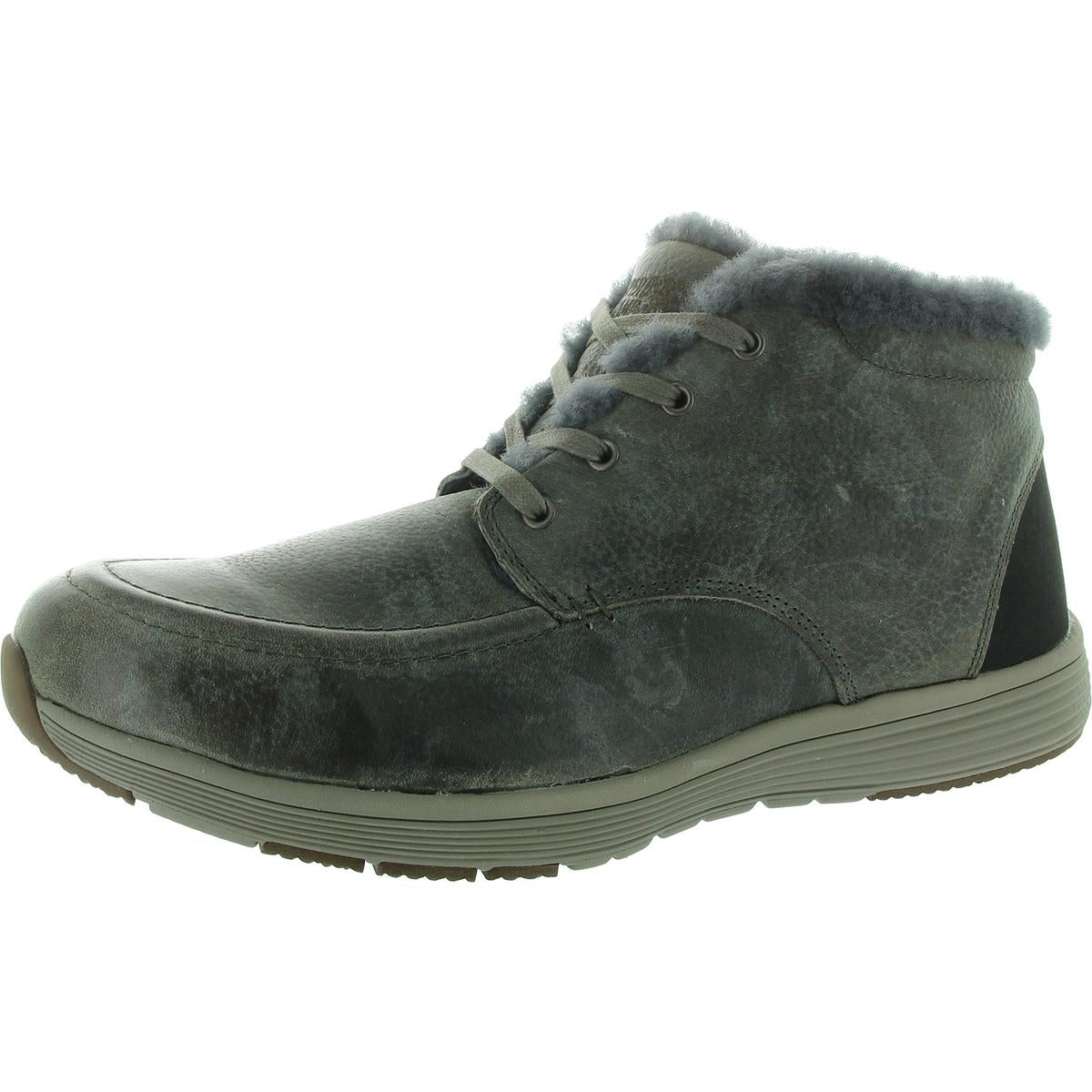 Kunstpelz gefüttert Leder Chukka Stiefel