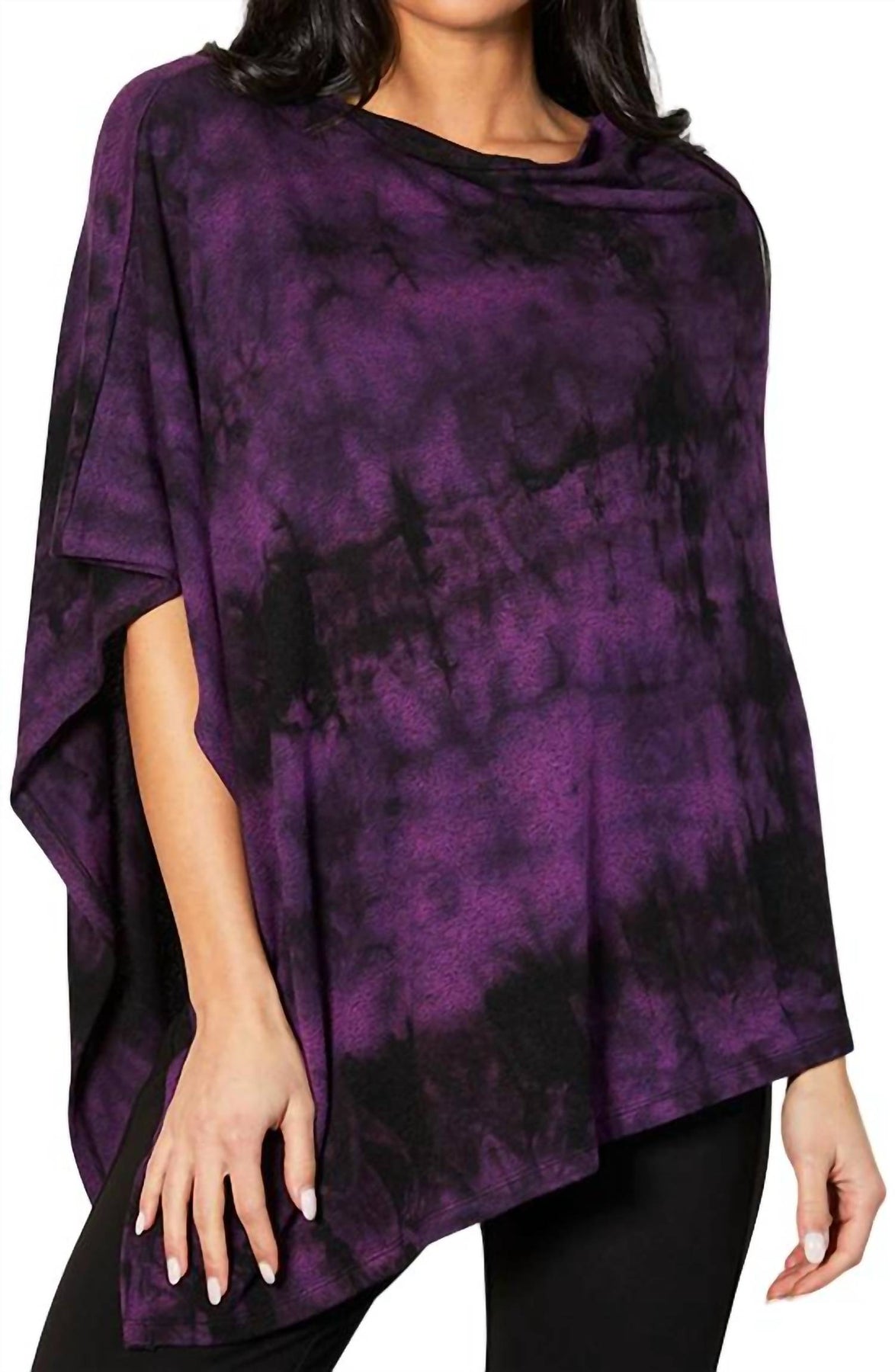 Marmor waschen asymmetrischer Poncho in Traube