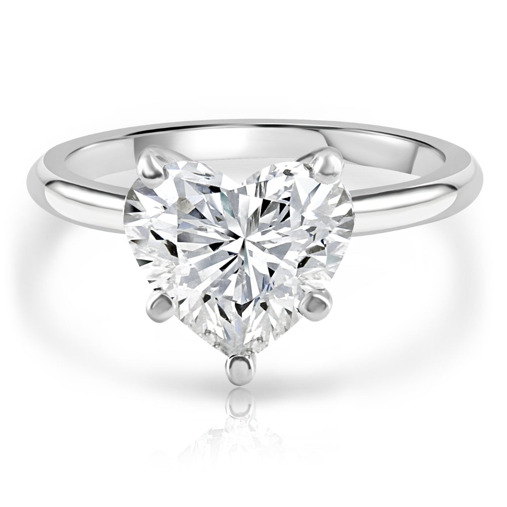 Zertifiziert 5.01Ct Herzform Solitaire Diamant Verlobungsring 14k Weißgold