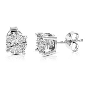 1/4 ctw Diamant Ohrstecker für Damen, Runde Lab gewachsen Diamant Ohrringe in.925 Sterlinng Silber, Zinke Einstellung, 1/4 Zoll