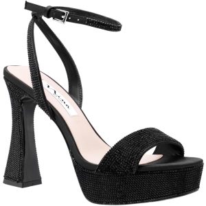 Angella Strass Knöchel Strap Plateauschuhe