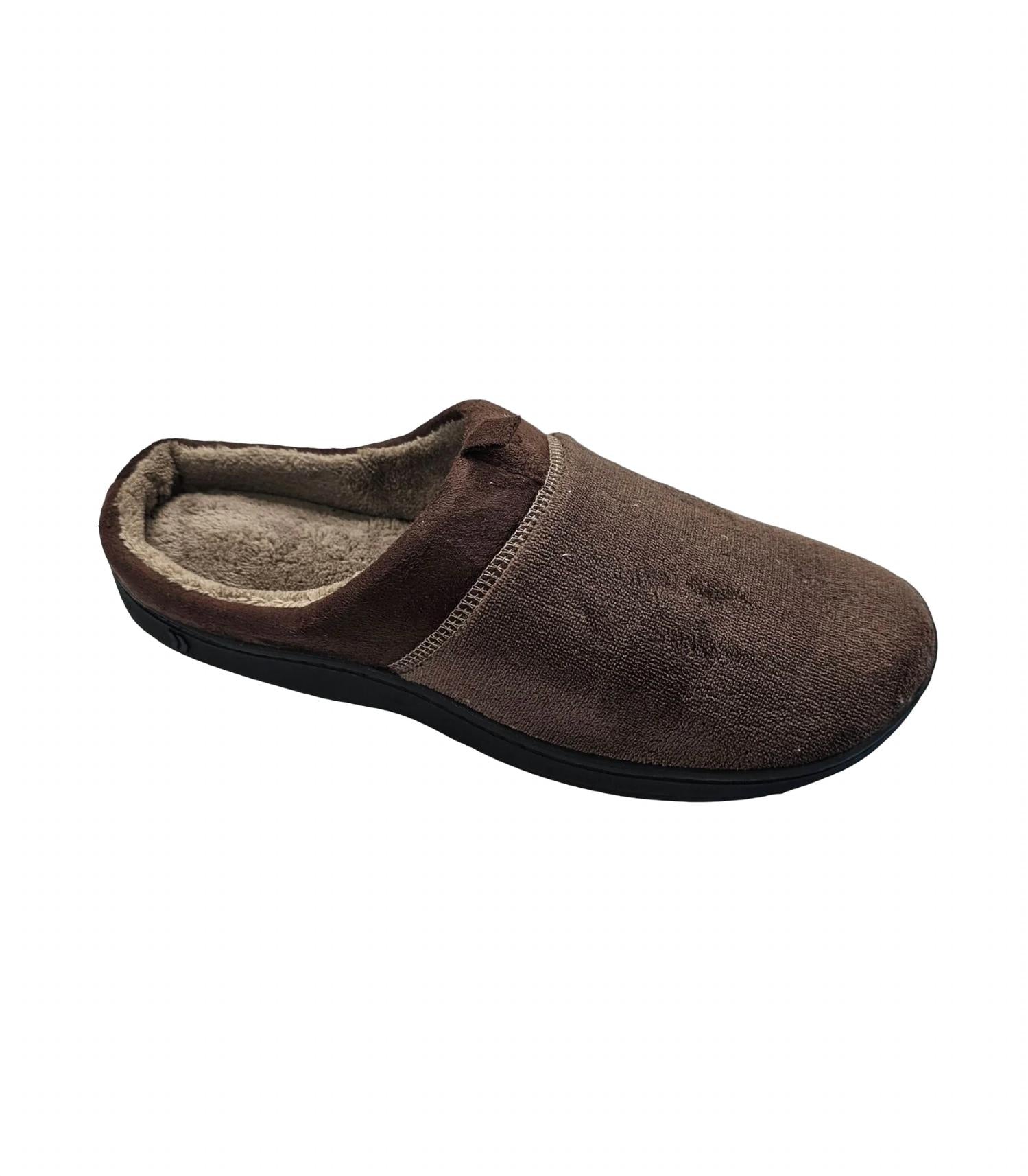 Herren Microterry Jared Clog Slipper in dunkler Schokolade