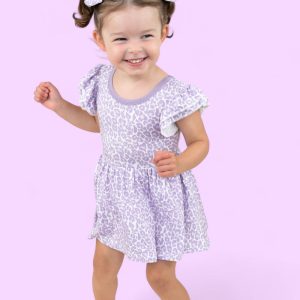 LAVENDER LEOPARD DREAM cap Ärmel Body Kleid