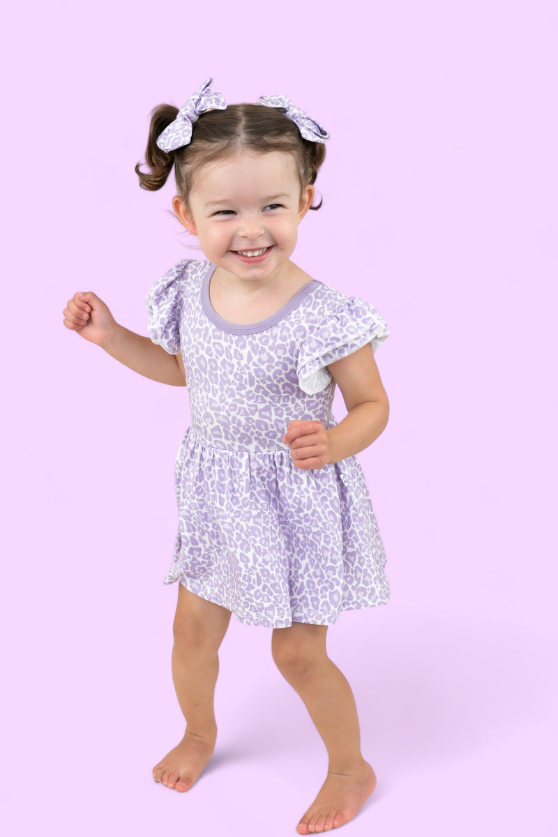 Lavendel LEOPARD DREAM Kappe Ärmel Body KLEIDUNG
