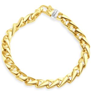 Men-Twist entworfen 14k Gold (55g) oder Platin (89g) 7mm Link Armband 8.5 7733813739580