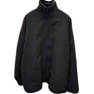 Balenciaga Jacke mit hohem Kragen aus schwarzem Polyester