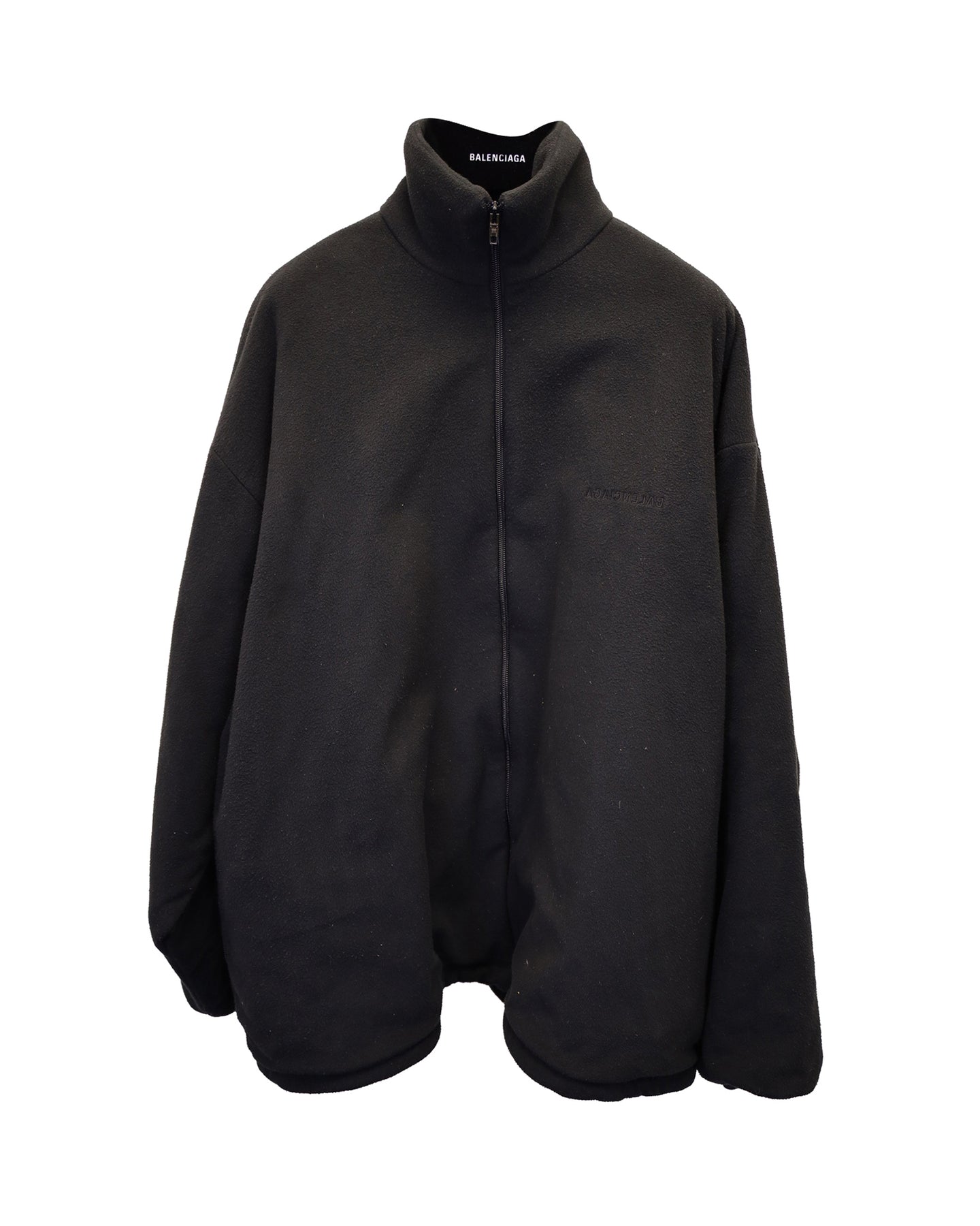 Balenciaga Jacke mit hohem Kragen aus schwarzem Polyester