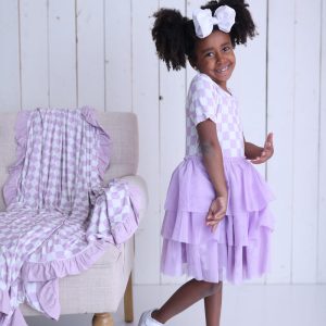 PERIWINKLE CHECKS DREAM TUTU Kleid
