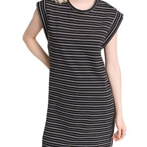 Heavy Jersey Muscle Kleid in schwarz, weiß