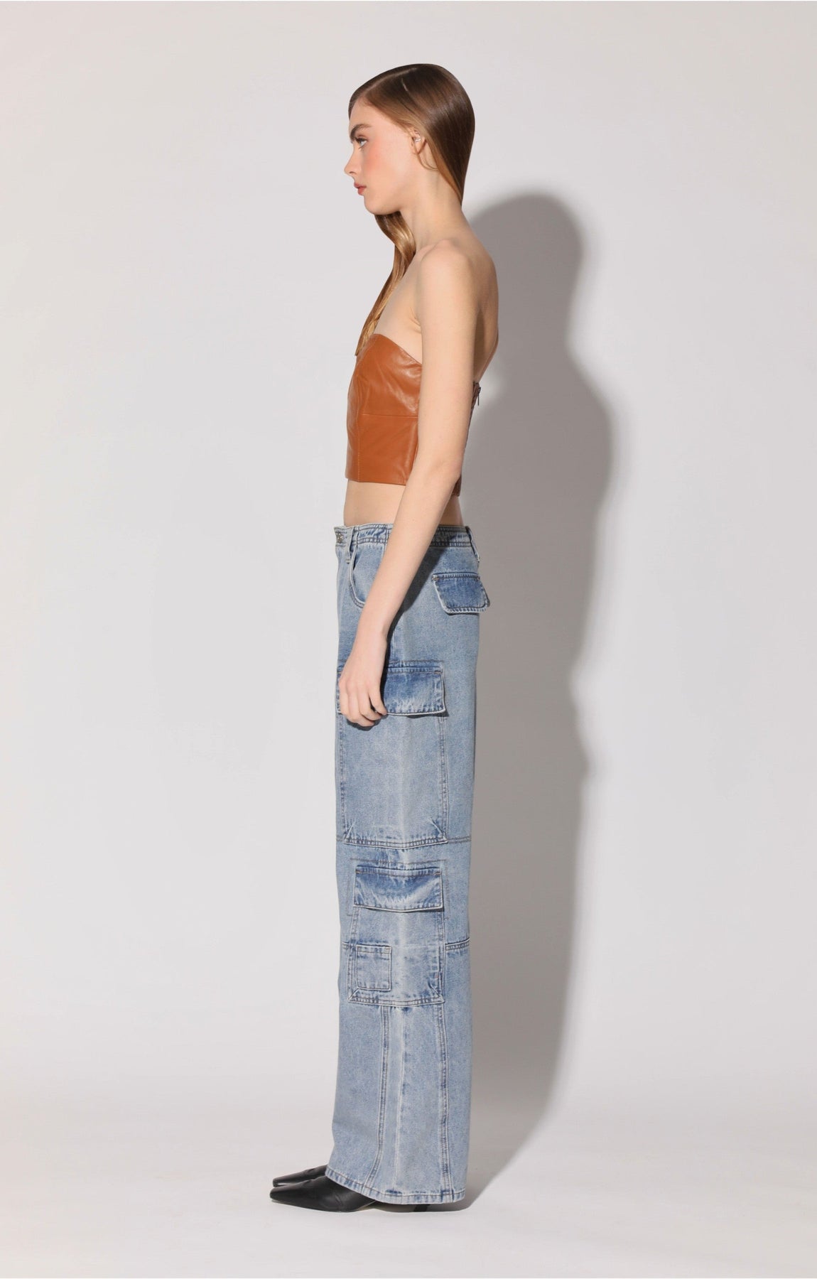 Tanvi Top, Camel – Leder