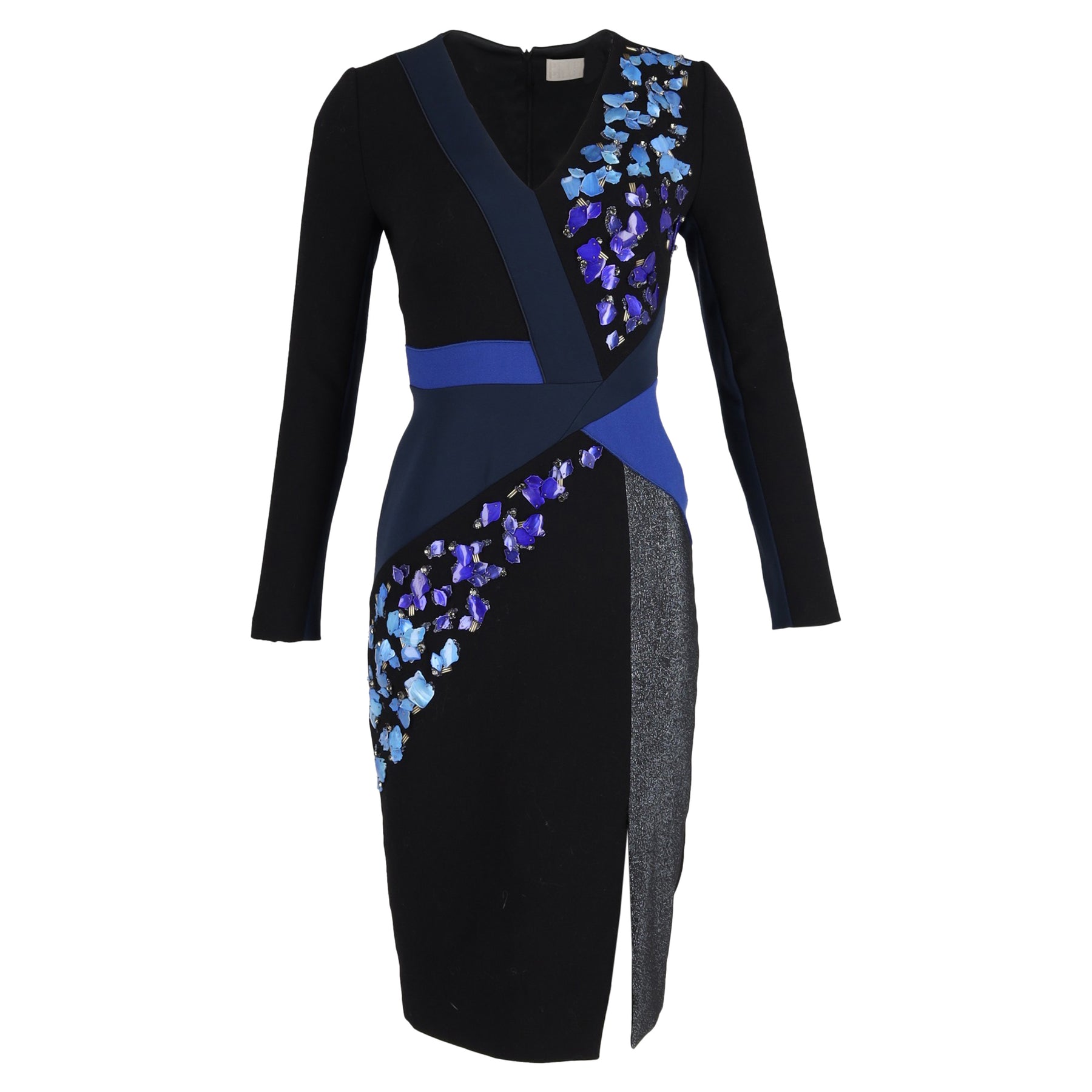 Peter Pilotto Aro Midikleid aus schwarzer Schurwolle