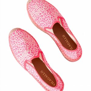 Damen Leopard Espadrille in Fuchsia