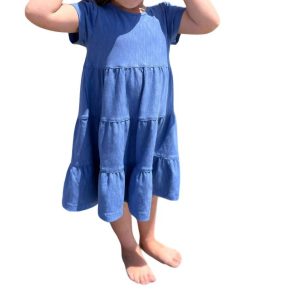 Iona Rüschenkleid in blau 7733865906236