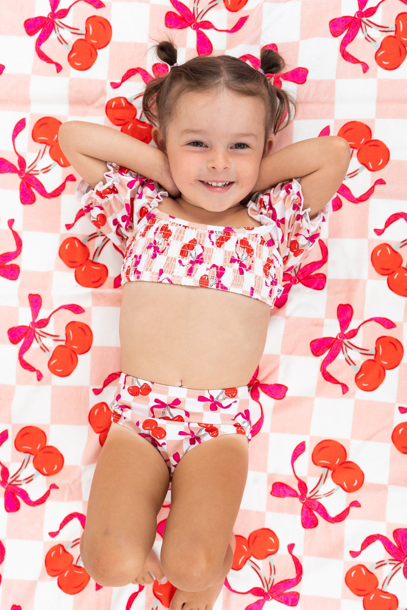 Kirsche süß CHECKERS TRAUBEN AUS DER SHOULDER SWIM SUITE