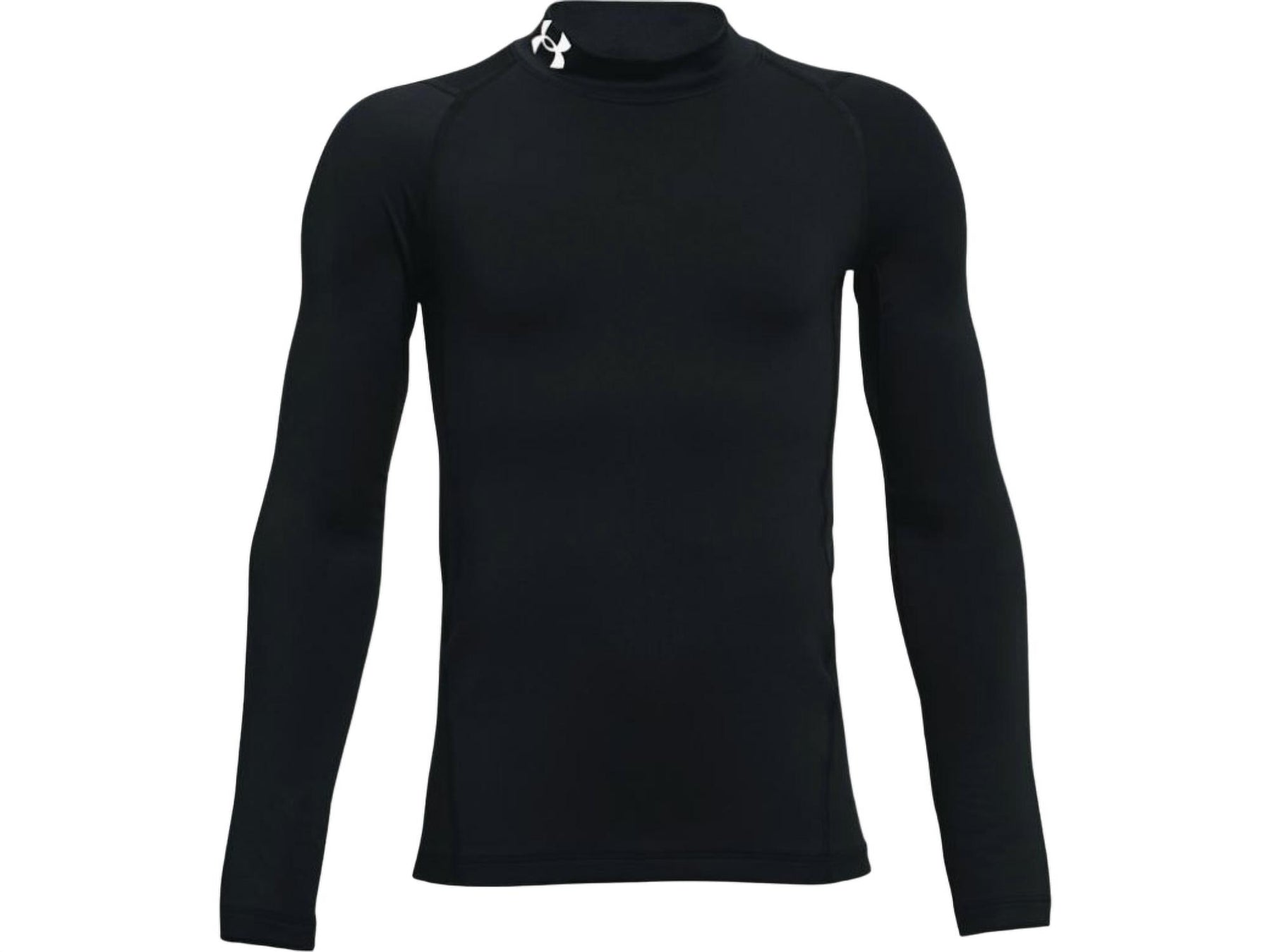 Jungen Coldgear Armour Mock Langarmshirt in Schwarz/Weiß