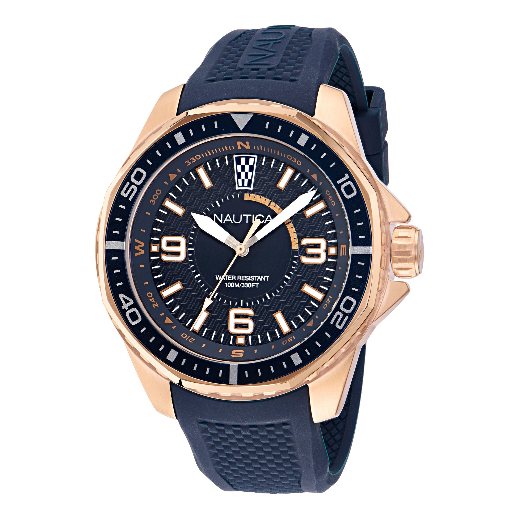 Nautica Herren Koh May Bay 3-Hand Silikonuhr