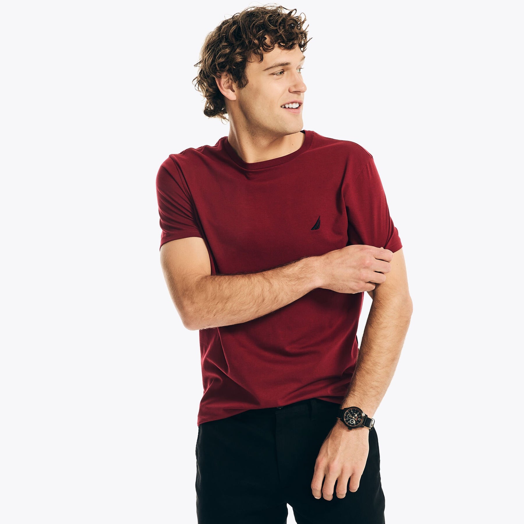 Nautica Solid Rundhalsausschnitt T-Shirt für Herren