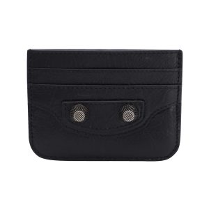 Balenciaga Le Cagole Kartenhalter aus schwarzem Lammleder