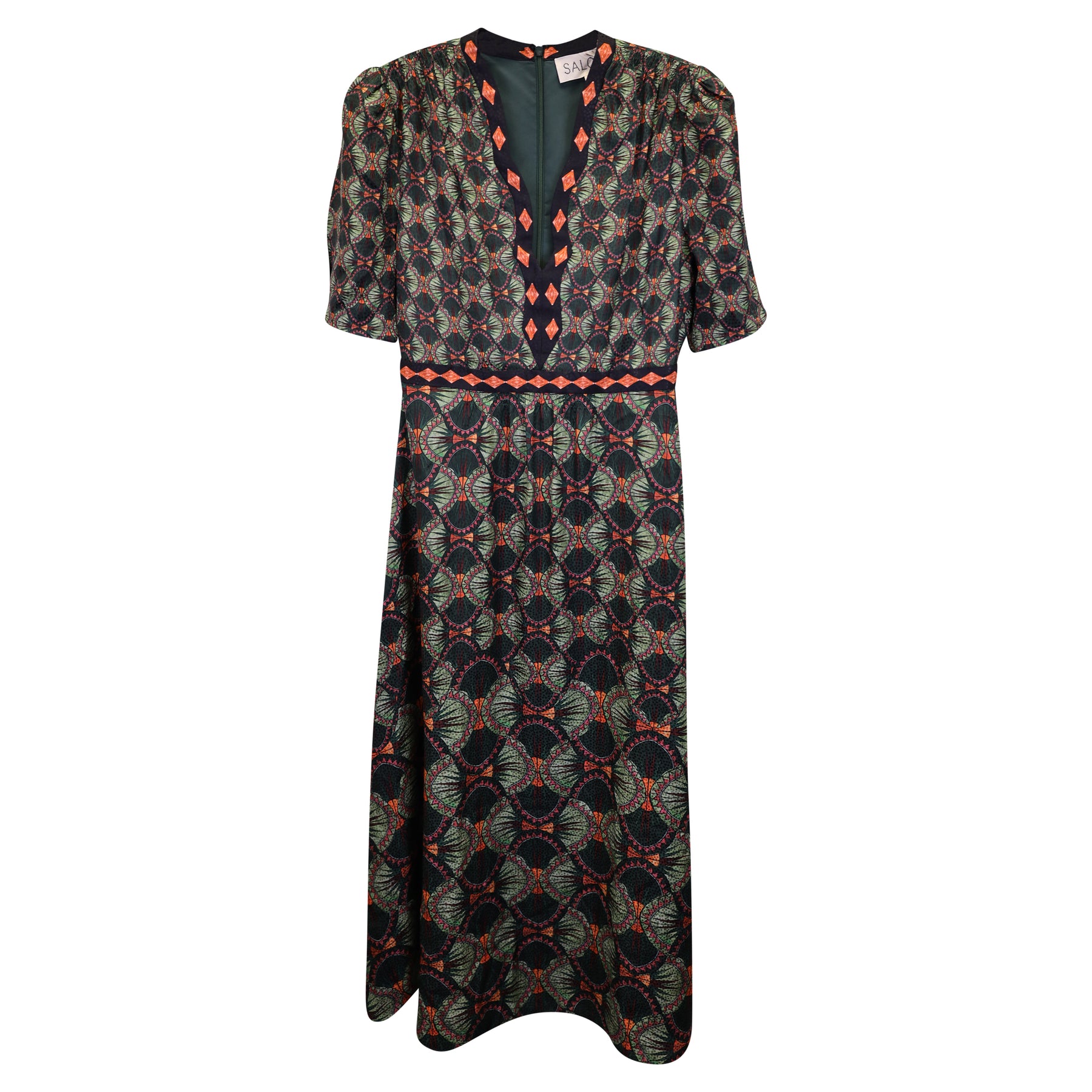 Saloni Tabitha C Kleid aus mehrfarbiger Seide