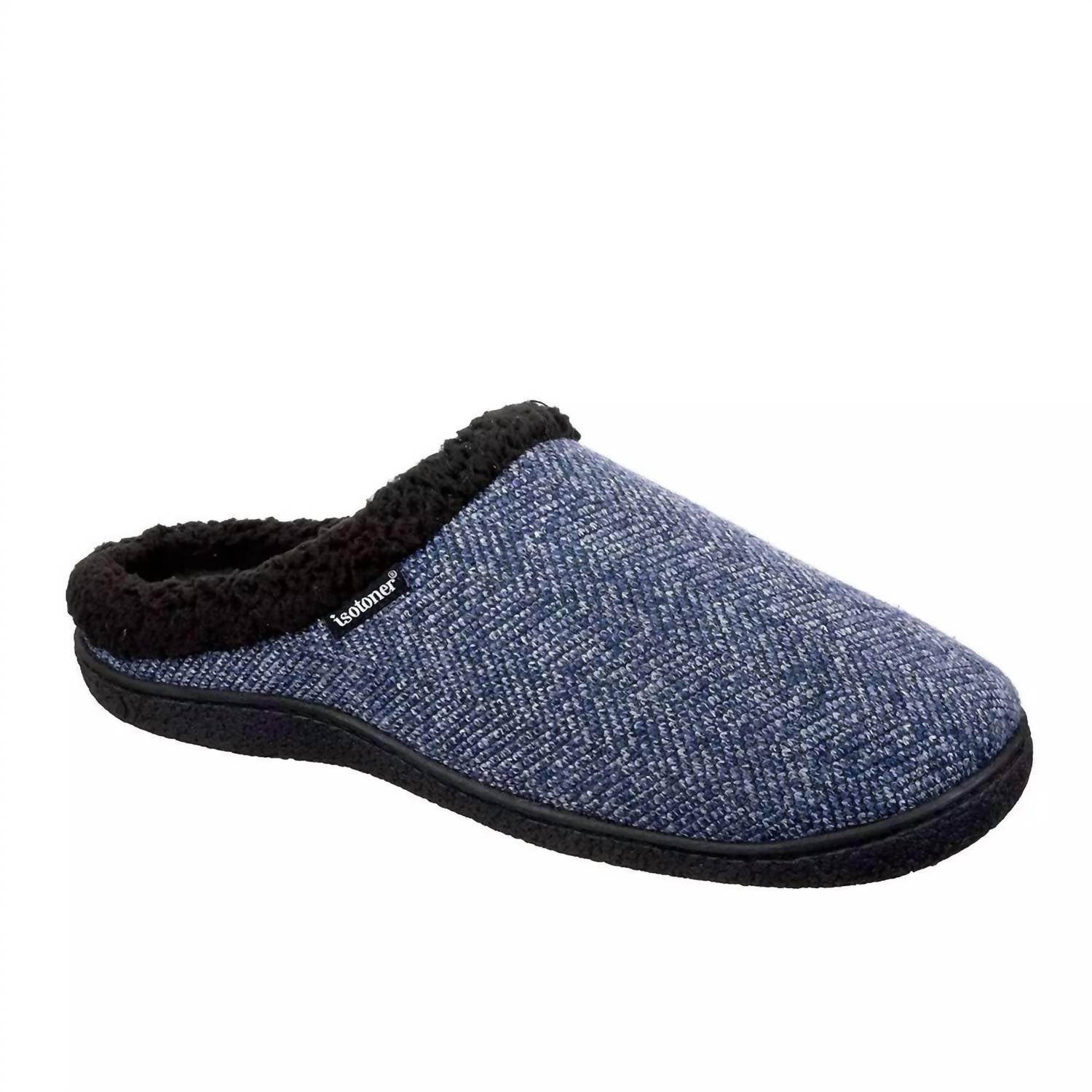 Herren Herringbone Harvey Comfort Slipper Schwarz