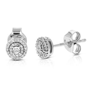 1/8 cttw Diamant Ohrstecker für Damen, Runde Lab gewachsen Diamant Ohrringe in.925 Sterlinng Silber, Zinke Einstellung, 1/4 Zoll