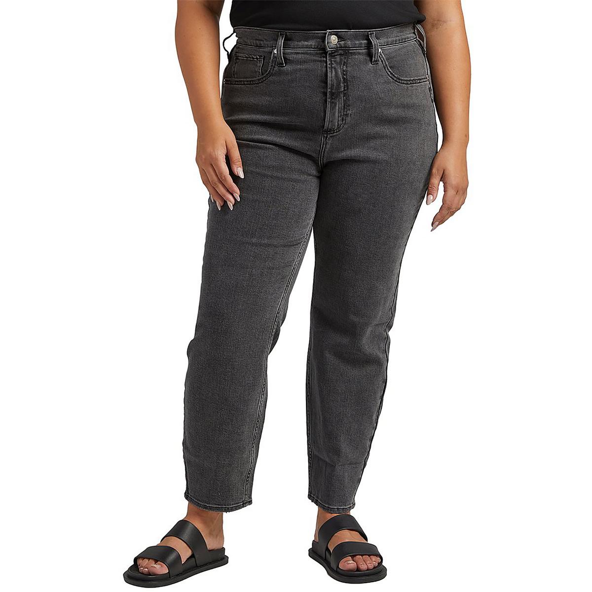 Plus sehr wünschenswerte hoher Bund Slim gerades Bein Jeans