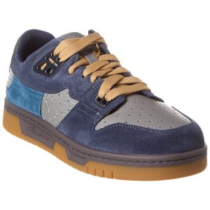 Acne Studios Niedriger Sneaker aus Fuzzy Leder und Wildleder