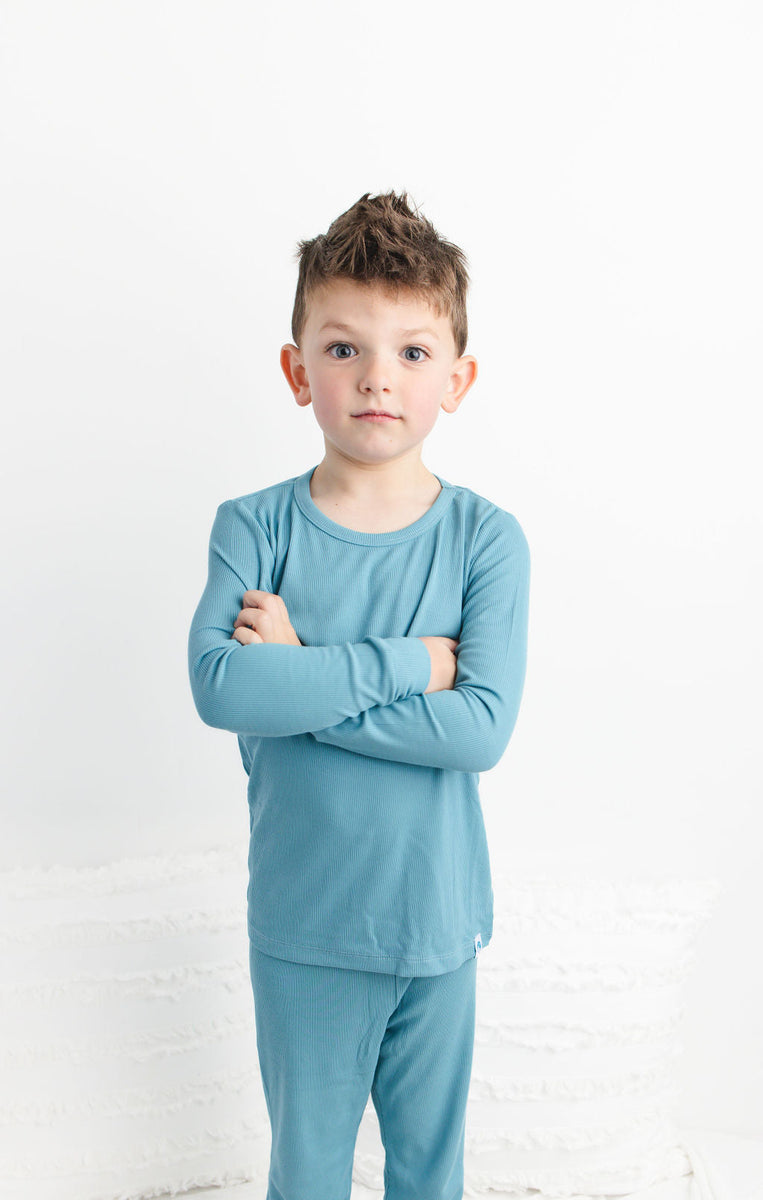 Pacific (blau) gerippt Langarm PJ's
