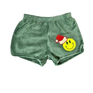 Mädchen smiley santa Hut Shorts in grün