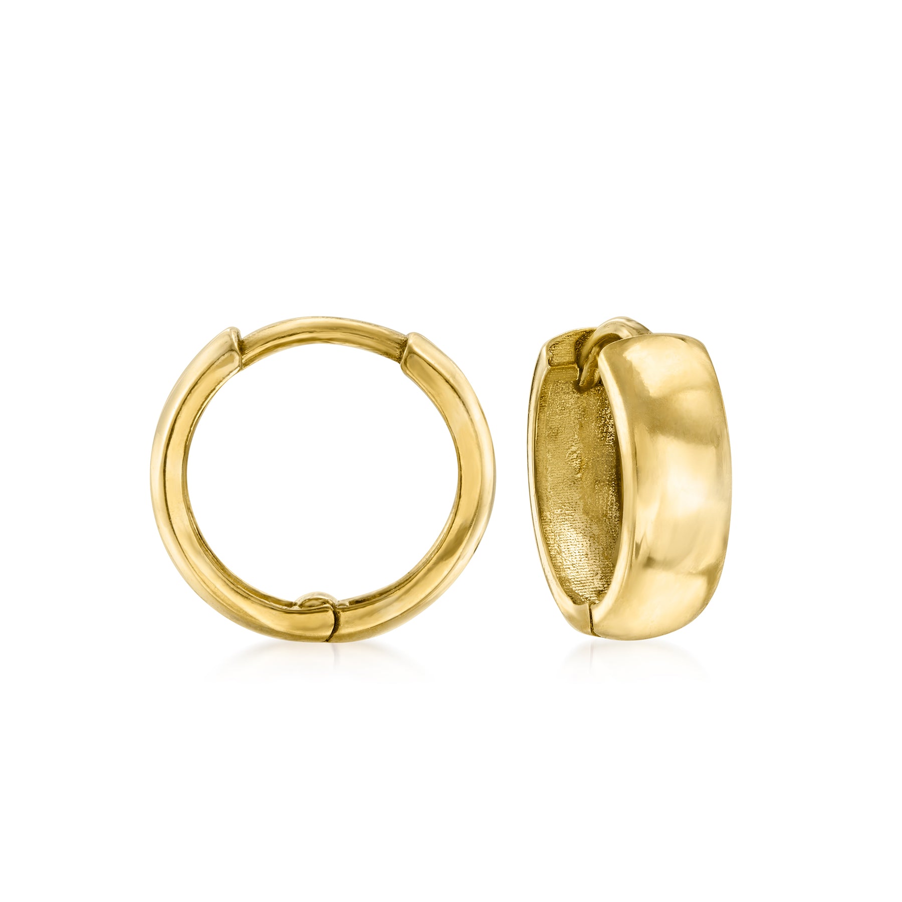 Kanarische Italienische 10kt Gelbgold Petite Huggie Creole Ohrringe