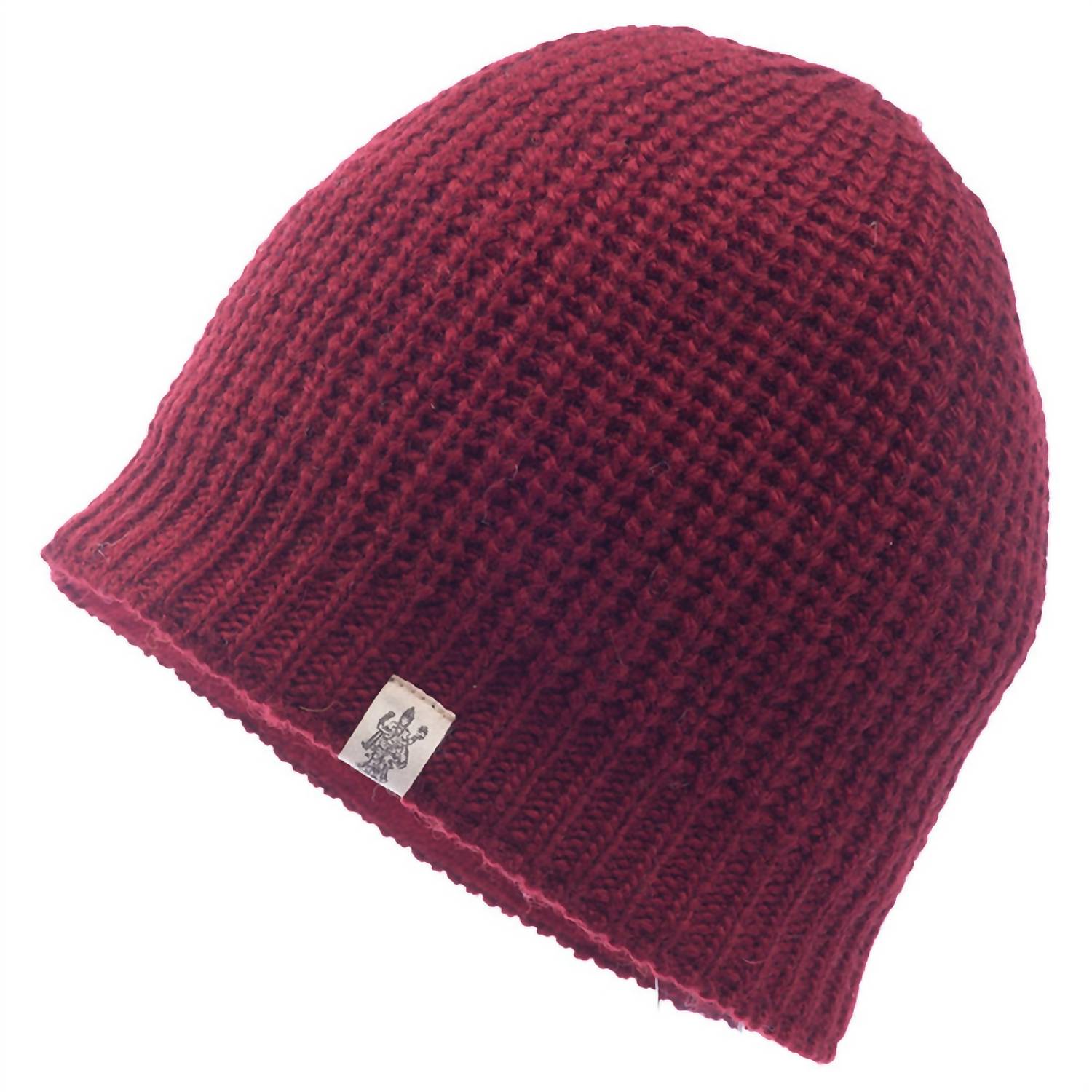 Strickjacke Strickmütze in Burgund