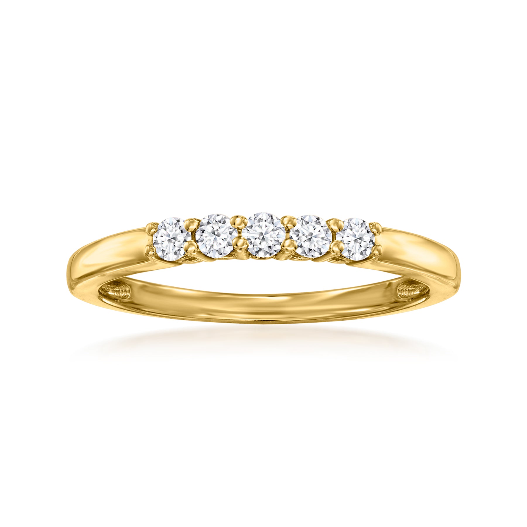 Ross-Simons Lab-Grown Diamant 5-Stein-Ring in 18kt Gold über Sterling