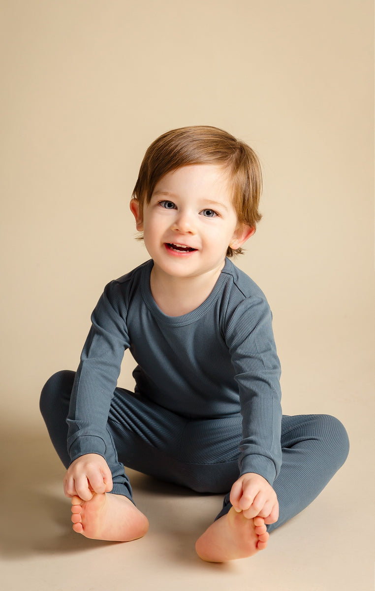 Cadet (blau) gerippt Langarm PJ's