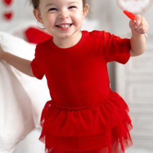 rote Rippe Traum Tutu Body Kleid