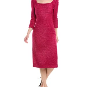 St. John Sequin Tweed Midikleid