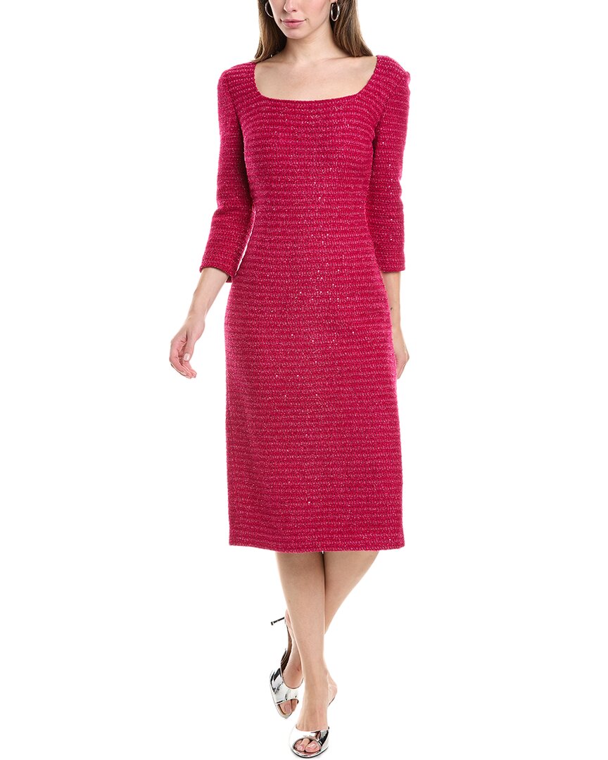 St. John Pailletten Tweed Midikleid