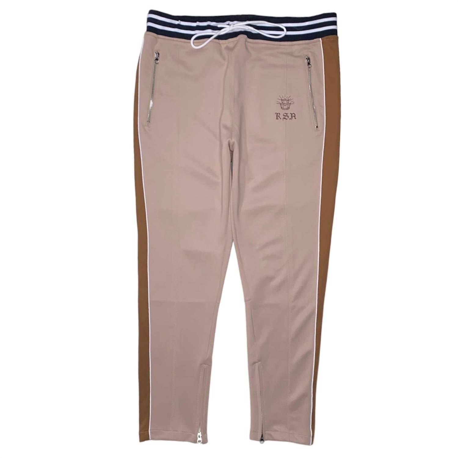 Herren Gestreifte Track Hose in Braun