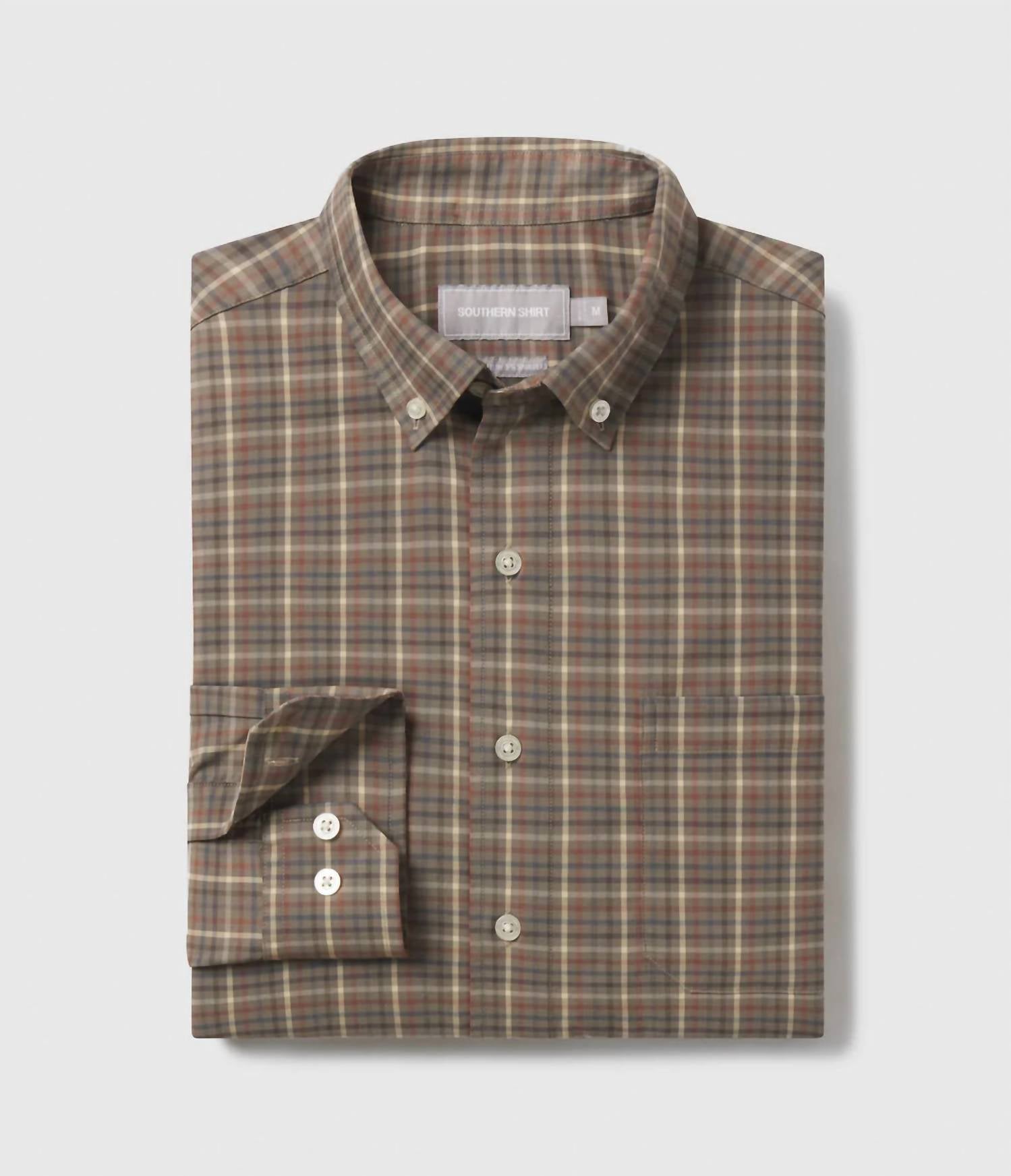 Herren Samford Check Langarm-Kleid Hemd im tiefen Wald