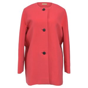 Balenciaga Einreihiger Mantel aus rosa Wolle