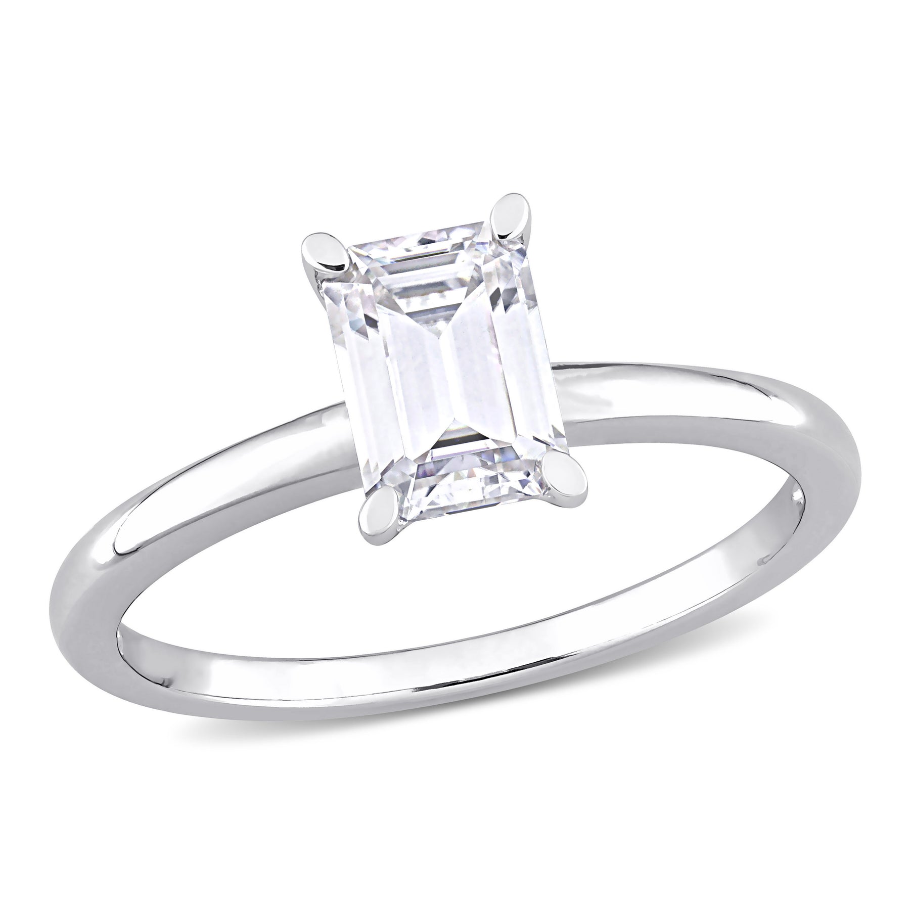 Mimi & Max 1ct DEW Octagon erstellt Moissanit Solitaire Verlobungsring in Sterling Silber