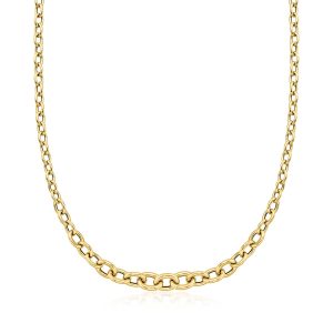 Ross-Simons Italienische 18kt Gelbgold abgestufte Kabel-Link Halskette